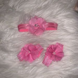 Pink headband & feet set